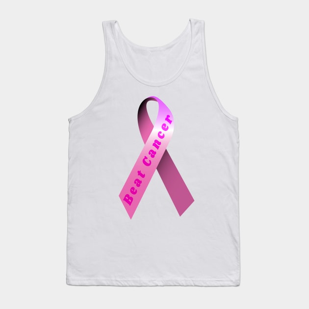 pink breast cancer ribbon Tank Top by DrewskiDesignz